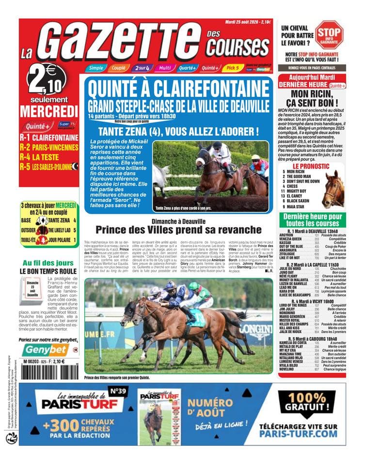 Couverture de l'édition du Mardi 25 août 2026